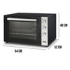 Forno Elettrico XXL 70LT Ventilato 2500W con Timer Segnale Acustico e Luce Interna