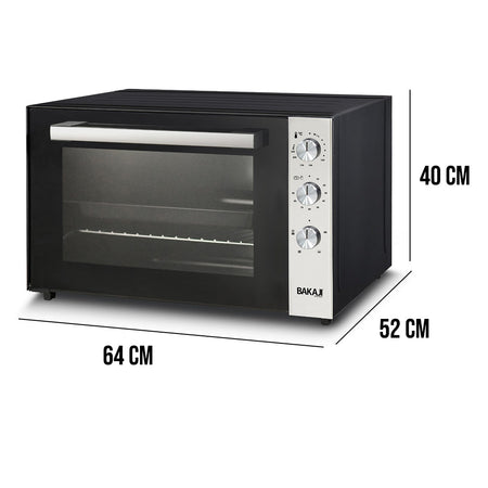 Forno Elettrico XXL 70LT Ventilato 2500W con Timer Segnale Acustico e Luce Interna