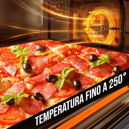 Forno Elettrico XXL 70LT Ventilato 2500W con Timer Segnale Acustico e Luce Interna