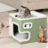Cuccia per Gatti Tiragraffi Casetta Animale 42x42x33 cm Cuscino e Base Antiscivolo