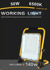 Faro Led Slim Smd 50w Ricaricabile Portatile Staffa Da Esterno Luce 6500k Mg-50