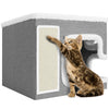 Cuccia per Gatti Tiragraffi Casetta Animale 42x42x33 cm Cuscino e Base Antiscivolo