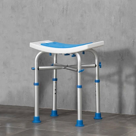 Sgabello Doccia con Piedini Antiscivolo 4 Altezze Regolabili Sedia da Bagno