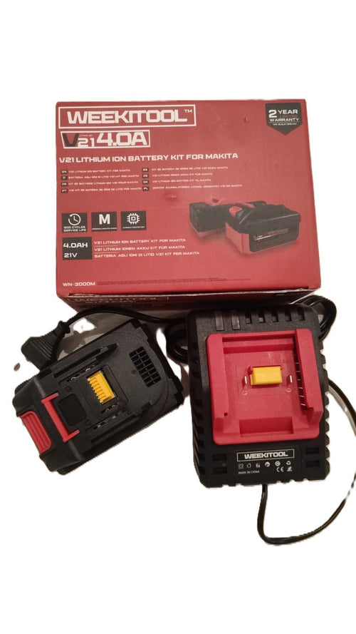KIT BASE DI RICARICA 220V 65W CON BATTERIA 21V 2.0Ah - 4.0Ah compatibile MAKITA