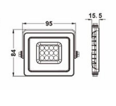 Faro Led 10 W Ultra Slim Grigio Esterno Ip65 Luce Fredda Naturale Calda Fs10w-g