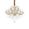 Lampadario Classico Napoleon Metallo-Cristallo Oro 12 Luci E14