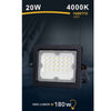 Faretto Led Proiettore Slim Esterno Nero 20w Ip65 Luce 4000k 6500k 3000k Fs20w-n