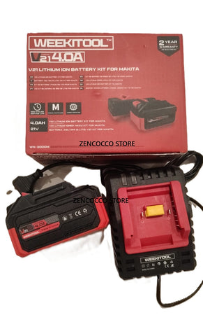 KIT BASE DI RICARICA 220V 65W CON BATTERIA 21V 2.0Ah - 4.0Ah compatibile MAKITA