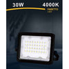 Faro Faretto Led Proiettore Esterno Nero 30w Ip65 Luce 6500k 4000k 3000k Fs30w-n