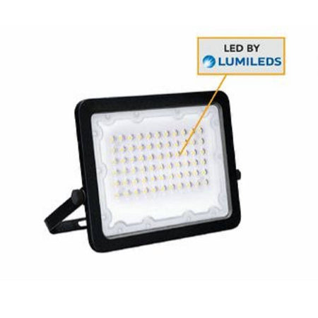 Faro Led 50 W Faretto Ultra Slim Nero Esterno Luce Naturale Calda Fredda Fs50w-n