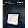 Faro Led 100w Faretto Ultra Slim Esterno Nero Ip65 Luce 6500k 4000k 3000k Fs100w-n