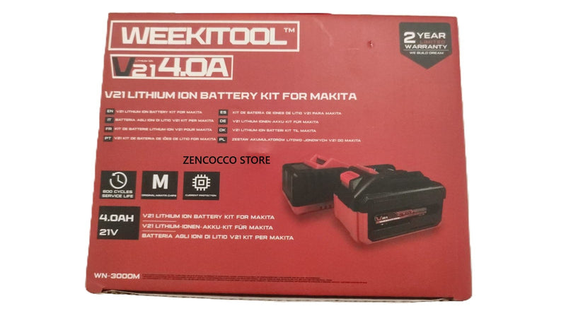 KIT BASE DI RICARICA 220V 65W CON BATTERIA 21V 2.0Ah - 4.0Ah compatibile MAKITA