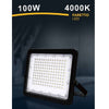 Faro Led 100w Faretto Ultra Slim Esterno Nero Ip65 Luce 6500k 4000k 3000k Fs100w-n