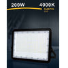 Faro Led 200 W Ultra Slim Esterno Nero Ip65 Luce Fredda Naturale Calda Fs200w-n