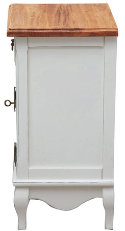 Biscottini Comodino Country Biscottini legno tiglio bianco/naturale 46x36x70 Made Italy