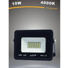 Faro Led Ultra Slim Proiettore Luce 4000k 6500k 3000k Scocca Nera 10watt F10w-n1