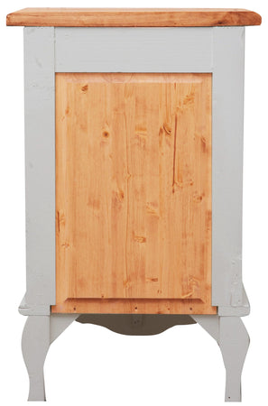 Biscottini Comodino Country Biscottini legno tiglio bianco/naturale 46x36x70 Made Italy