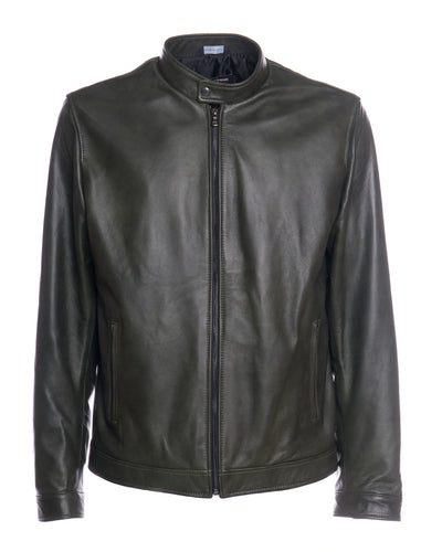U010 - Giacca Uomo Verde in vera pelle