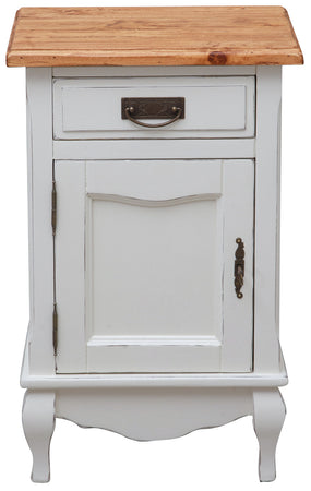 Biscottini Biscottini Comodino Country legno tiglio bianco piano naturale 46x36x70 con