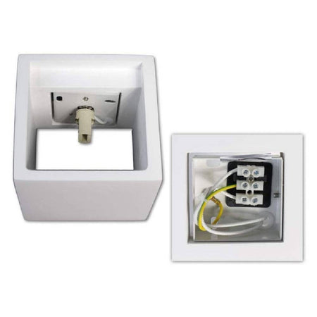 Applique Da Parete In Gesso A Cubo Up E Down Verniciabile Lampada G9 Moderno Gs-e15