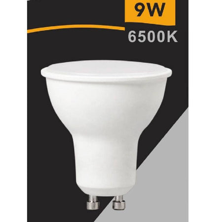 Faretto Lampadina Led 9 Watt Gu10 Luce Calda Naturale Fredda Opaco 220° Gu10-9w