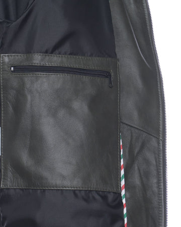 U010 - Giacca Uomo Verde in vera pelle