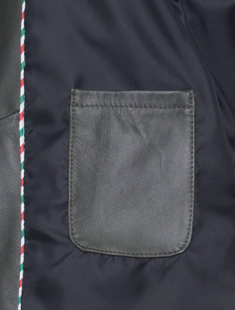 U010 - Giacca Uomo Verde in vera pelle