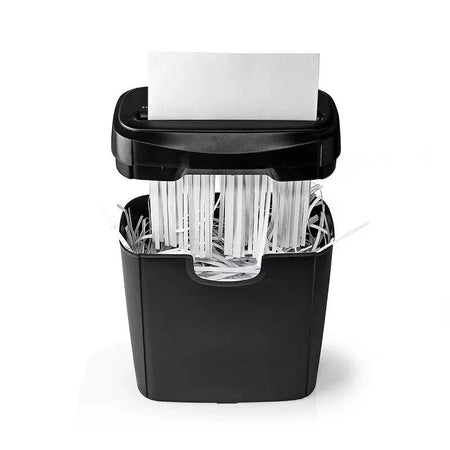 DISTRUGGI DOCUMENTI 6 FOGLI A4 strisce 6mm TRITACARTE di CREDITO CESTINO 10Litri