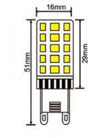 Lampadina Led G9 Spotlight 3.5w Tubolare Luce Fredda Calda Naturale 420lm G9-3.5w