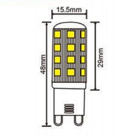 Lampadina Led G9 Spotlight 2.5w Tubolare Luce Calda Fredda Naturale 250lm G9-2.5w