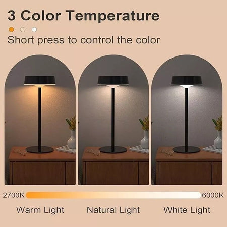 Lampada da tavolo con pannello solare Touch Switch Dimmerabile 3 colori luce RICARICABILE USB ip67