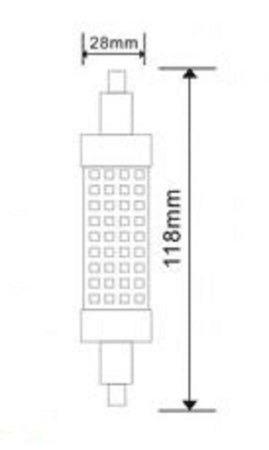 Lampadina Led Smd R7s L118 16w Tubolare Luce 3000k 4000k 6500k Sparac-r7s-16w-001