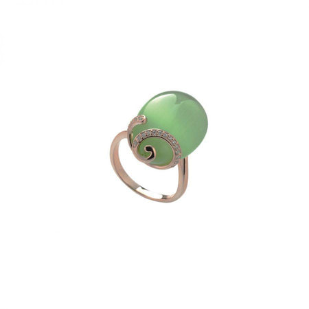 Tsars collection - Anello Olga 1201 Verde in Argento Rosa