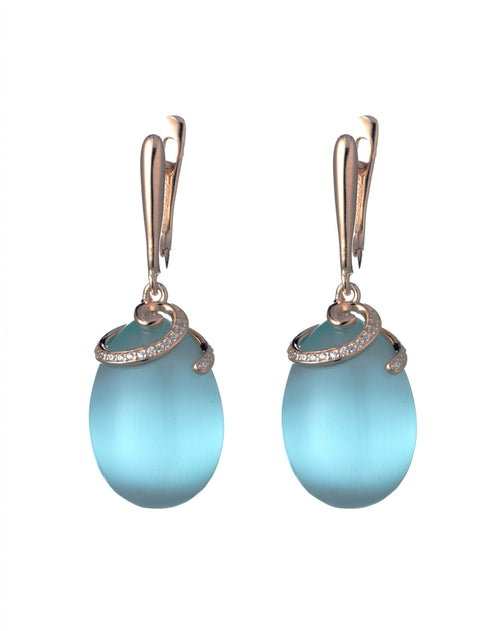 Tsars Collection - Orecchini Olga in argento rosa e cristallo