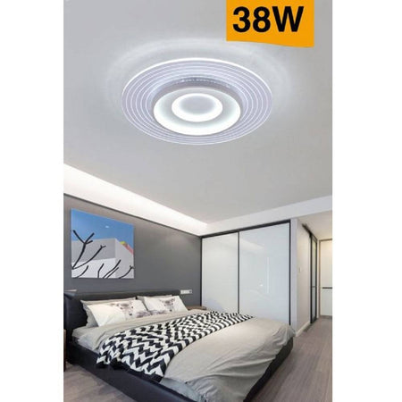 Plafoniera Led Moderna 38 Watt Finitura Bianca Luce Calda Fredda Naturale C40-b