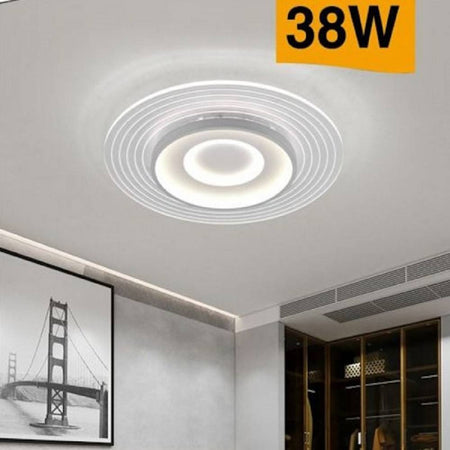 Plafoniera Led Moderna 38 Watt Finitura Bianca Luce Calda Fredda Naturale C40-b