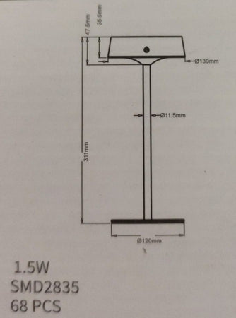 Lampada da tavolo con pannello solare Touch Switch Dimmerabile 3 colori luce RICARICABILE USB ip67