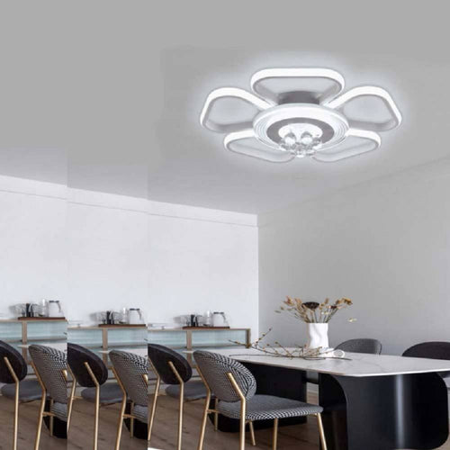 Plafoniera Led 50w Forma Fiore Con Pendenti Moderna Luce 6500k 3000k 4000k C42-b