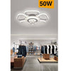 Plafoniera Led 50w Forma Fiore Con Pendenti Moderna Luce 6500k 3000k 4000k C42-b