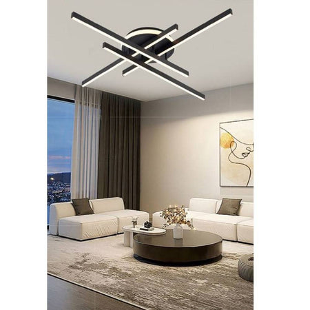 Plafoniera A Led 45 W Nero Da Soffitto Lampadario Luce 6500k 4000k 3000k Pn-21n
