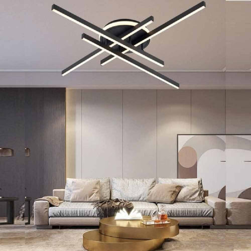 Plafoniera A Led 45 W Nero Da Soffitto Lampadario Luce 6500k 4000k 3000k Pn-21n