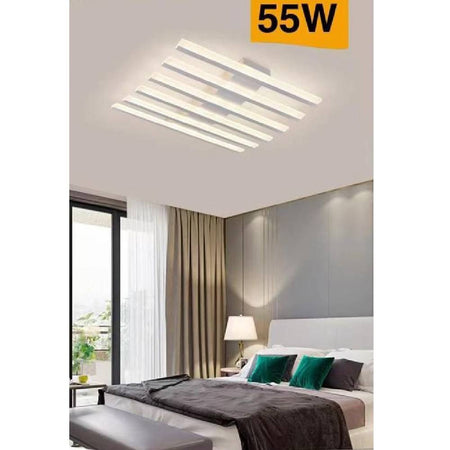 Plafoniera Led Moderna 55 Watt Finitura Bianca Luce Naturale Fredda Calda C47-b