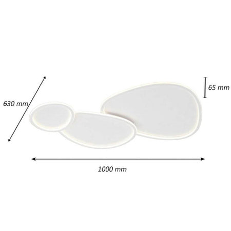Plafoniera A Led 3 Ovali A Tripla Colorazione Di Luce 100 W Da Soffitto Pn-23-3c