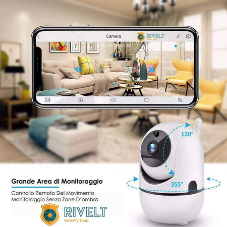 Telecamera Wi-fi Videocamera Di Sorveglianza Rotazione 360° Ip Cam Baby Monitor