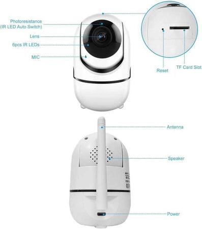 Telecamera Wi-fi Videocamera Di Sorveglianza Rotazione 360° Ip Cam Baby Monitor