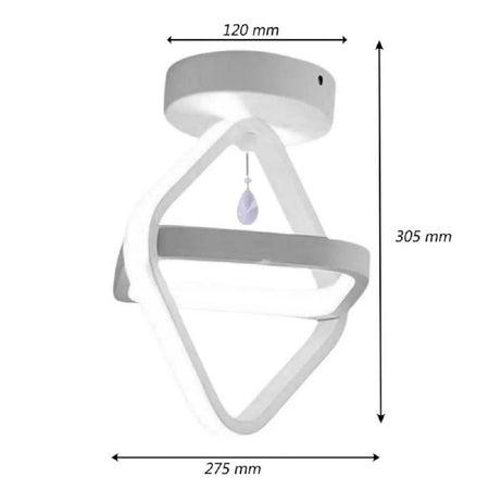 Lampadario Led 25w Rombo Plafoniera Pendente Soffitto Luce 4000k 3000k 6500k Pn-03b