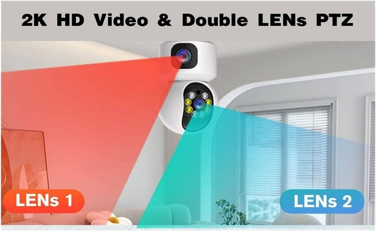 Telecamera Wi-fi Doppia Videocamera Di Sorveglianza Motorizzata 360° Ip44 App