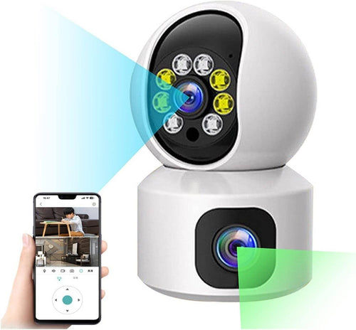 Telecamera Wi-fi Doppia Videocamera Di Sorveglianza Motorizzata 360° Ip44 App