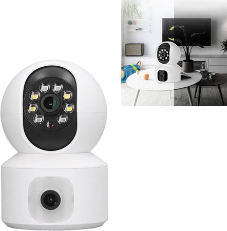 Telecamera Wi-fi Doppia Videocamera Di Sorveglianza Motorizzata 360° Ip44 App