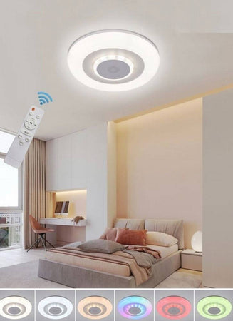 Plafoniera Soffitto Luce Led Rgb Bluetooth Cassa Telecomando Dimmerabile C44-rgb-o